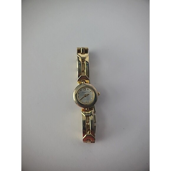 Vintage Express LA Gold Tone Wristwatch Watch Metal Gold Tone Band Clasp - Picture 5 of 11
